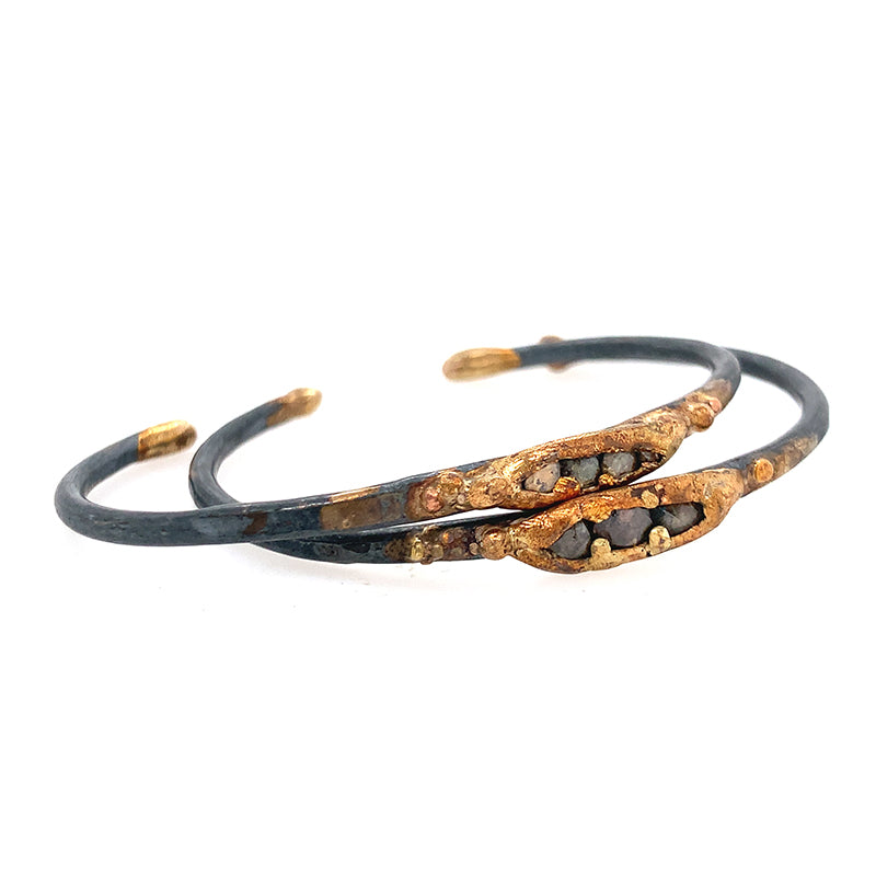 Triple Rose Cut Diamond Pod Cuff