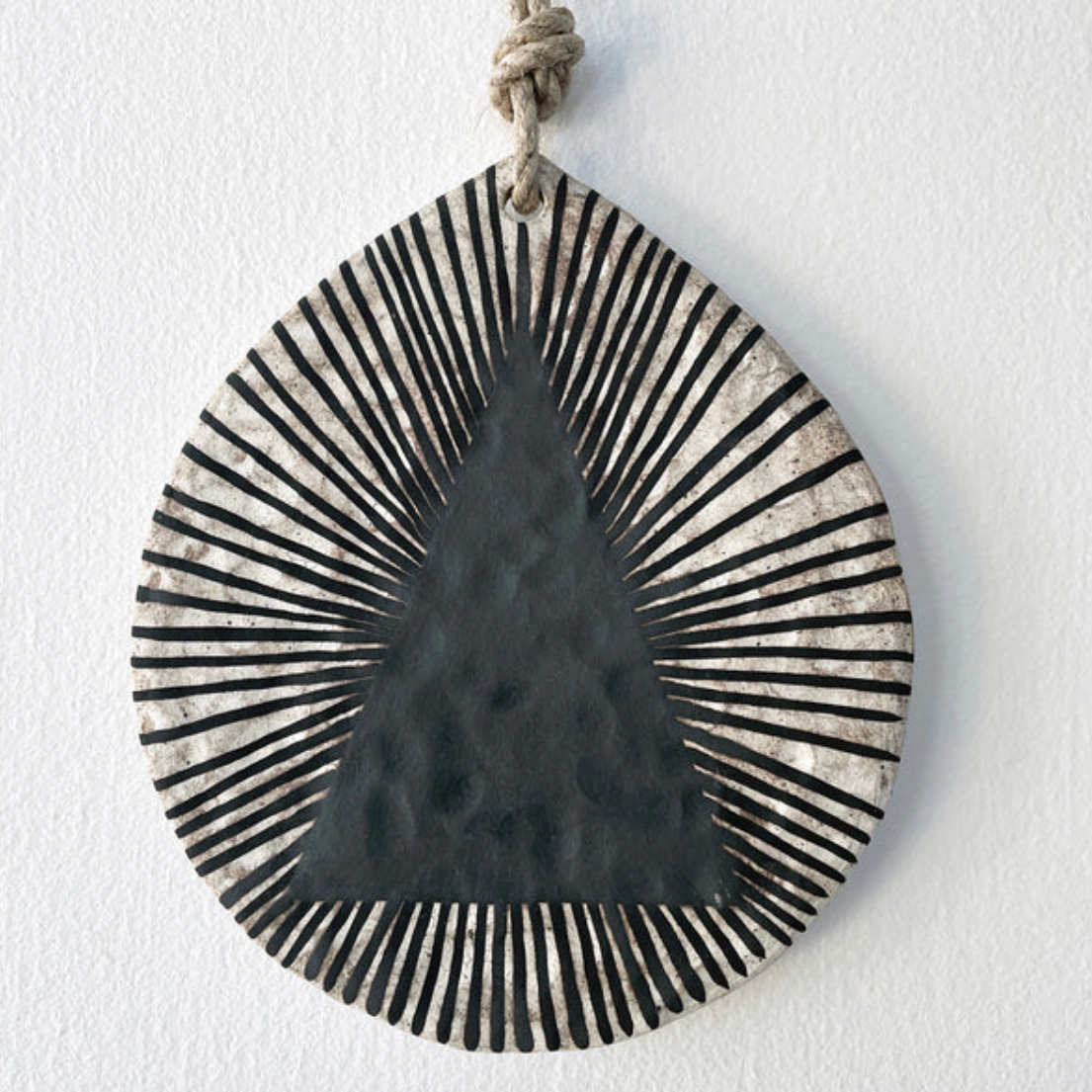 Large Teardrop Ornament - Portal Black Lines