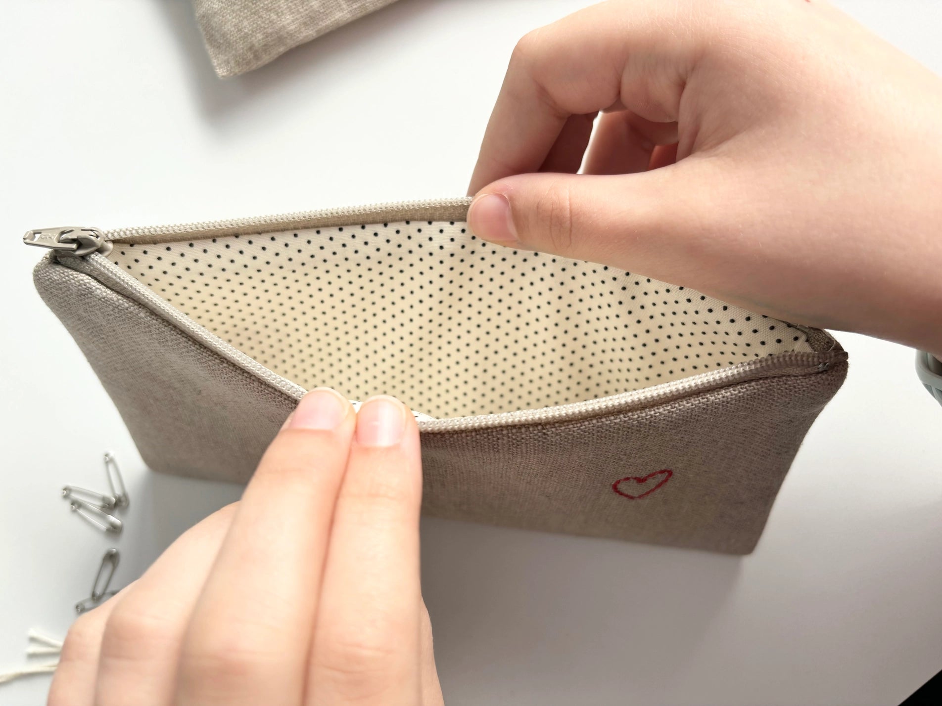 Small Embroidered Pouch - Birds