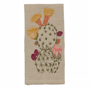 Prickly Pear Cactus Bloom Tea Towel