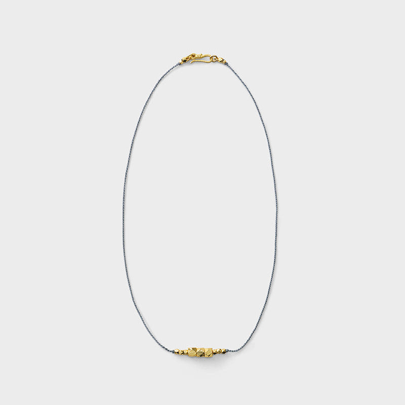 Faceted Bead Cluster Cord Necklace