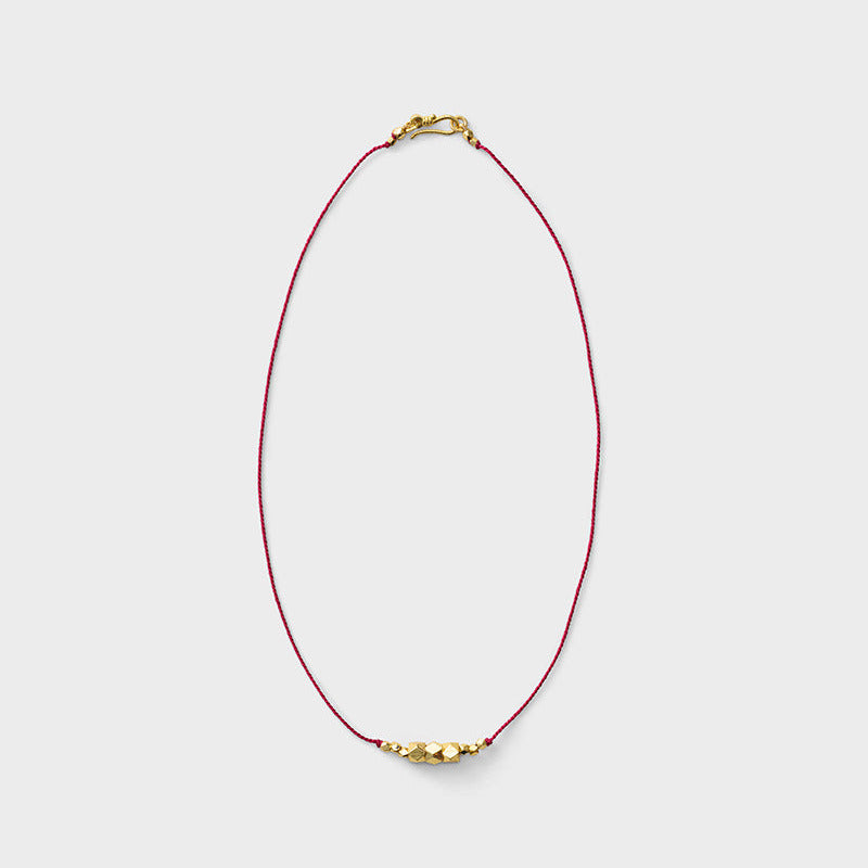 Faceted Bead Cluster Cord Necklace