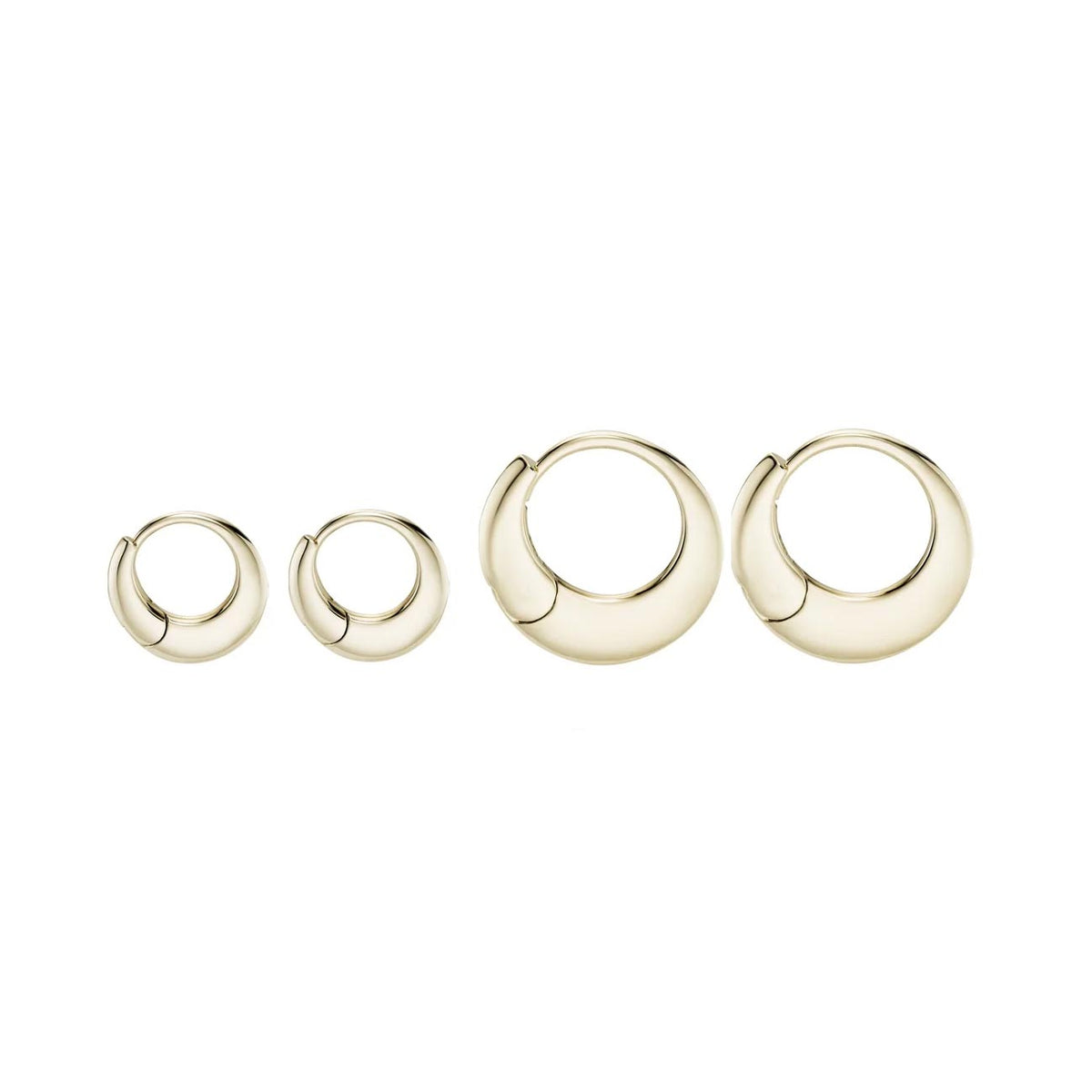 9k Pressed Round Hoops - PAIR