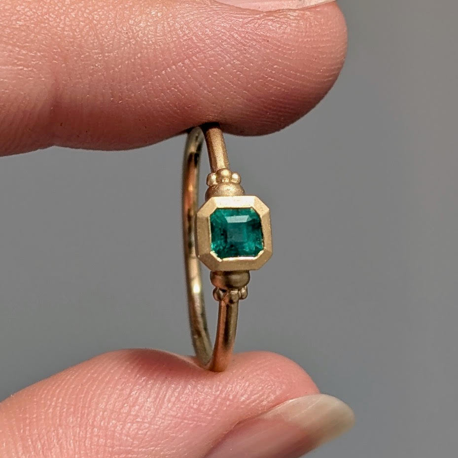 Bezel Set Royal Emerald Ring