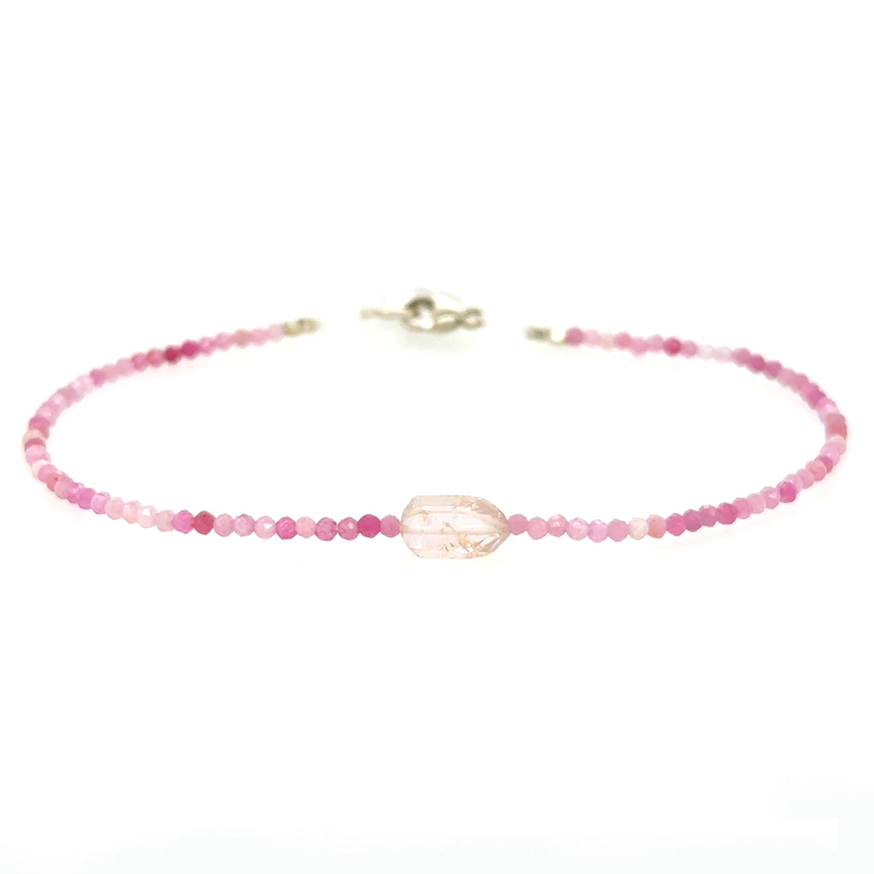 Ruby + Tourmaline Bead Strand Bracelet