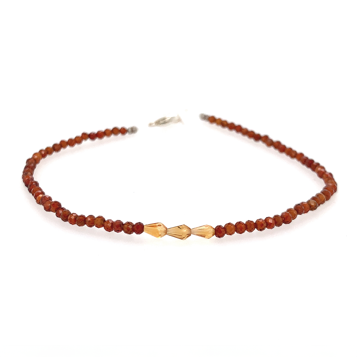 Hessonite Garnet + Citrine Beaded Bracelet