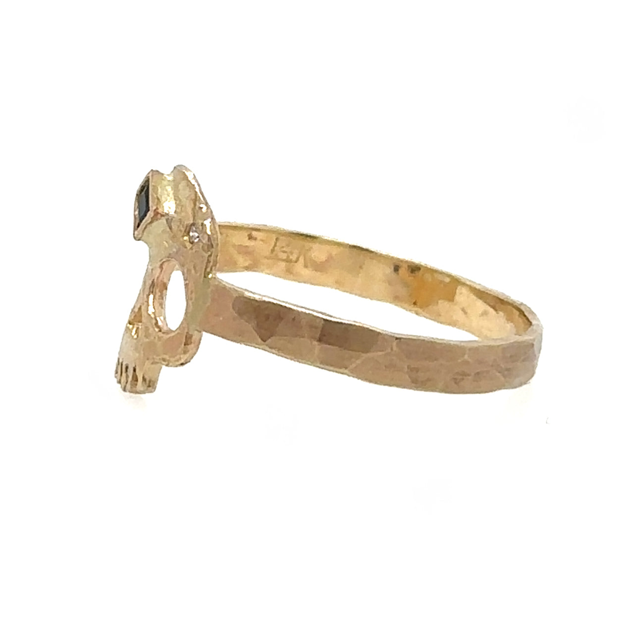 Skull + Princess Cut Sapphire Ring