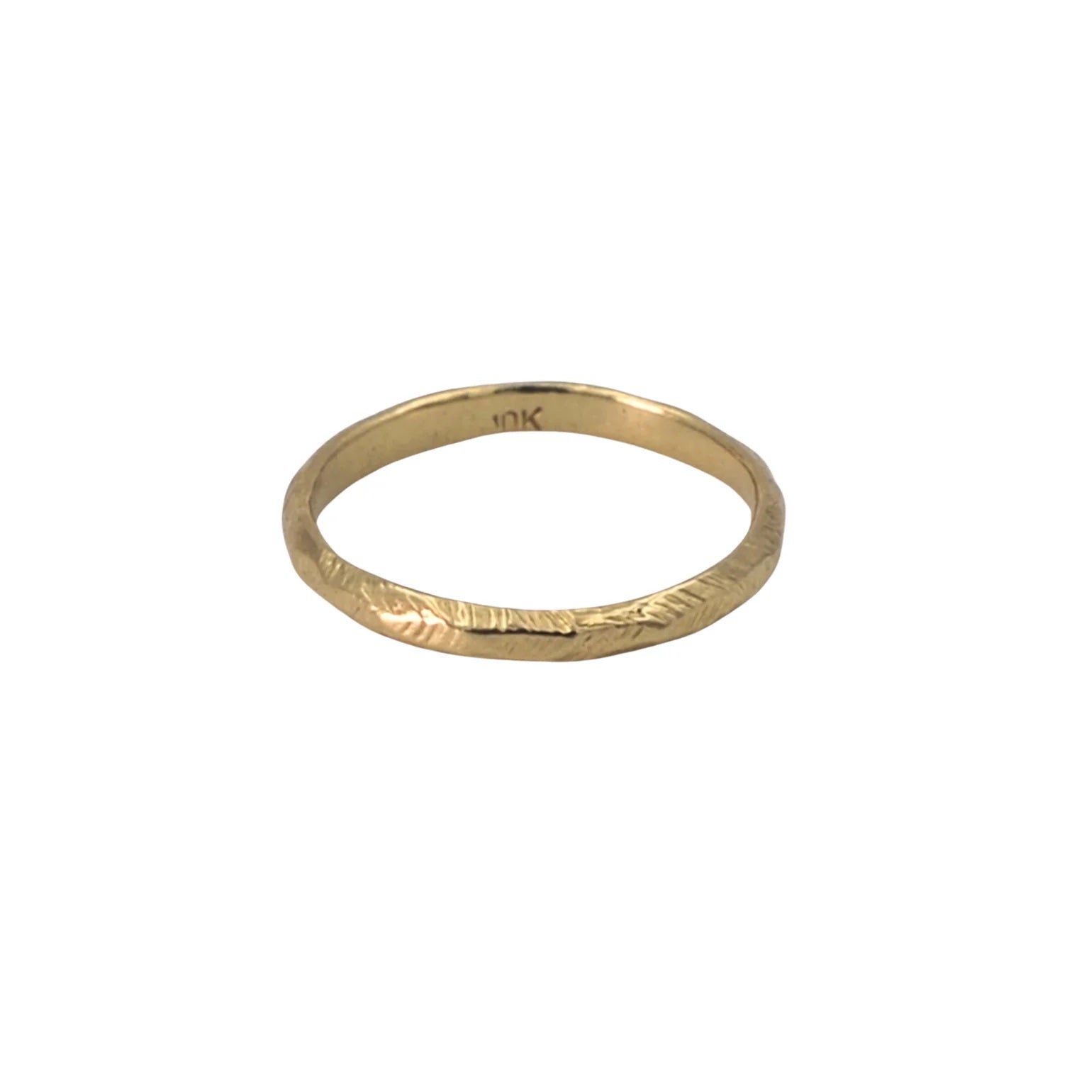10k Gold Scratched Slim Band