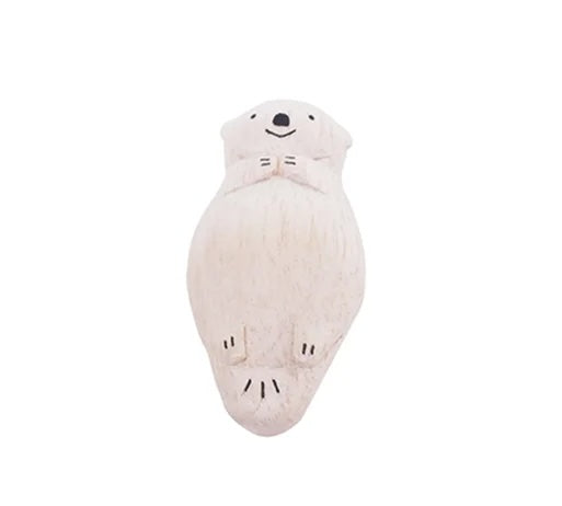 Tiny Wooden Baby Sea Otter