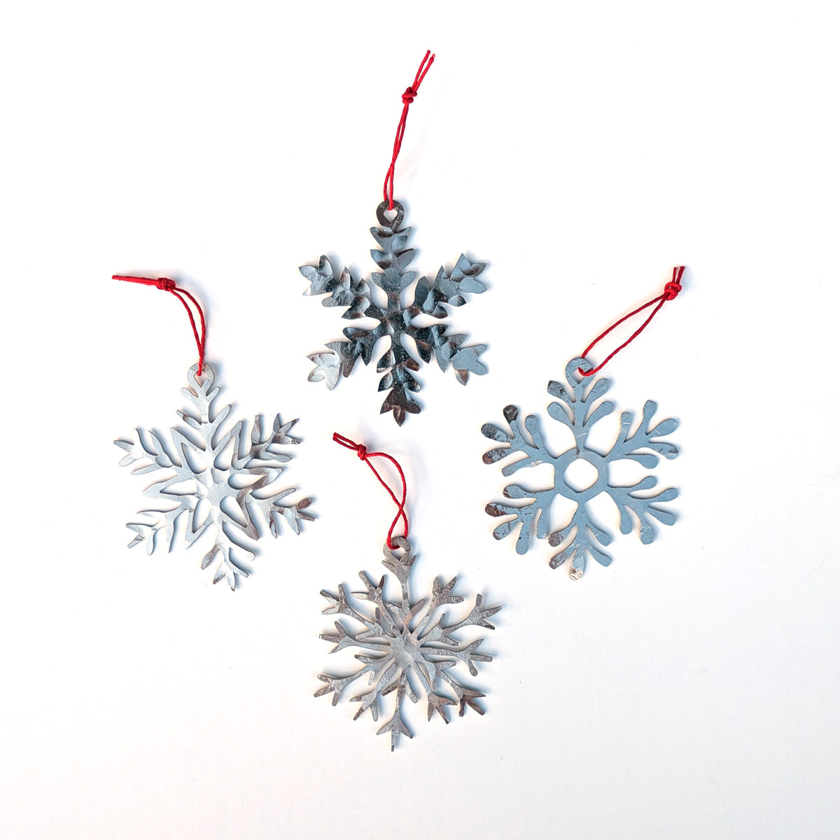 Hammered Snowflake Ornament - Silver