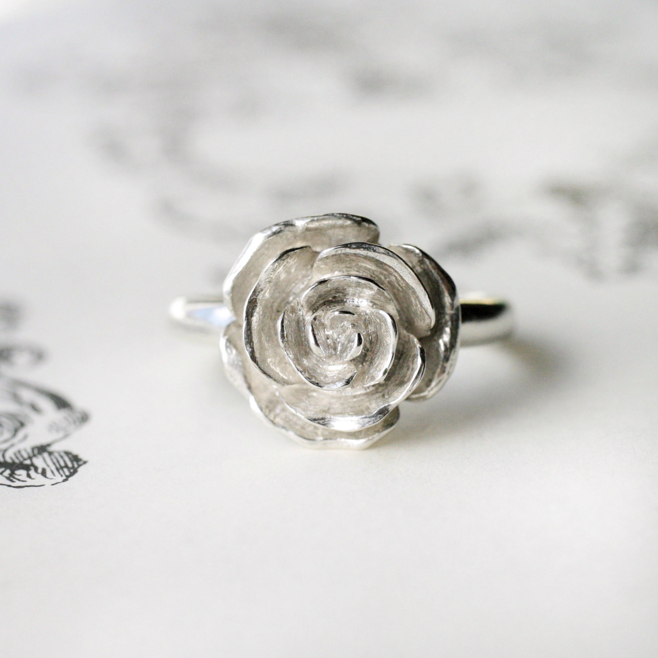 Silver Rose Promise Ring