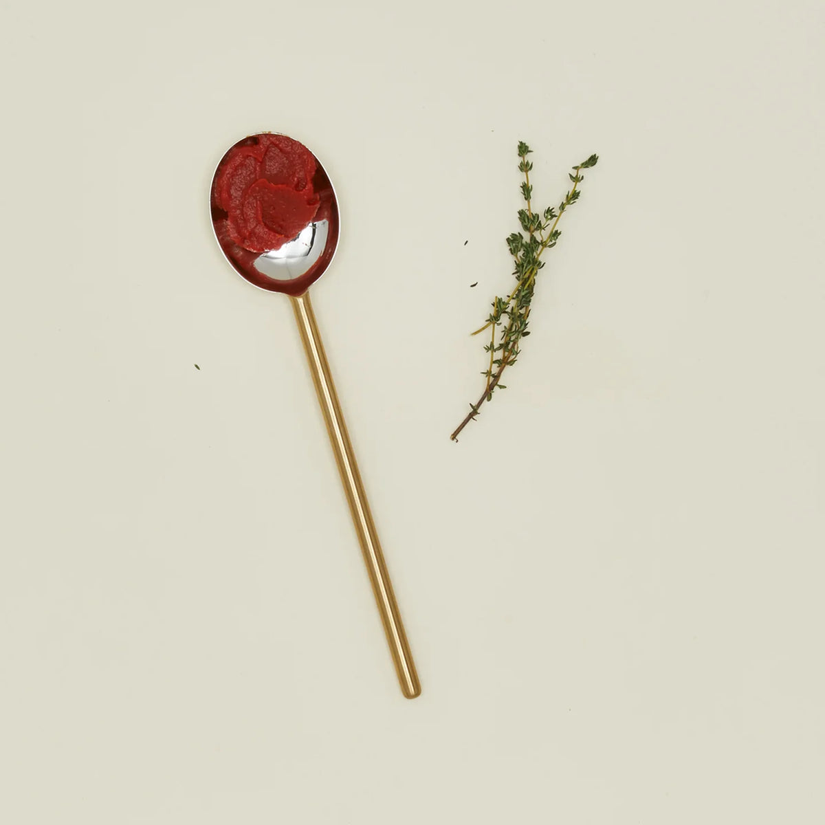 Simple Metal Spoon - Brass Handle
