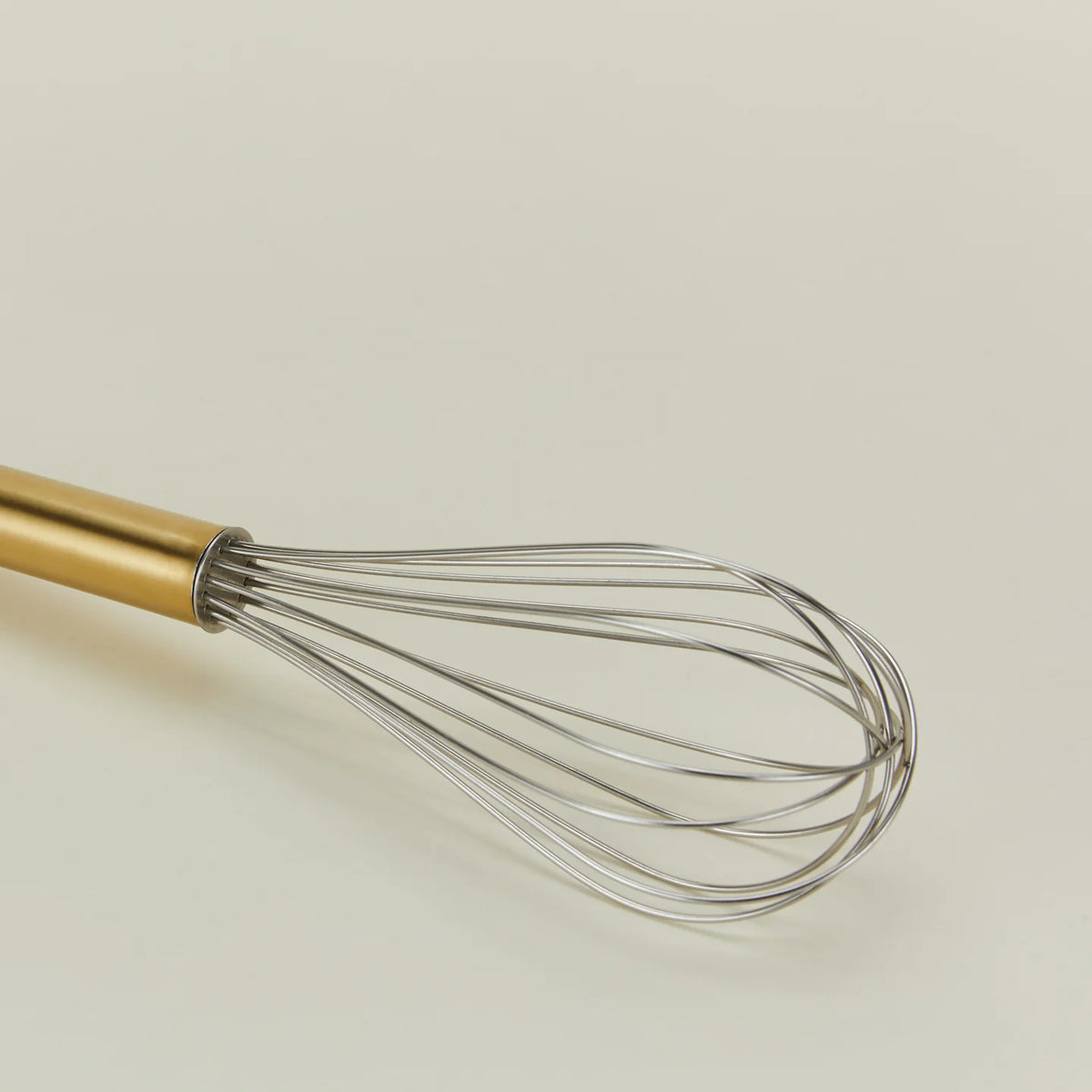 Simple Metal Whisk - Brass Handle