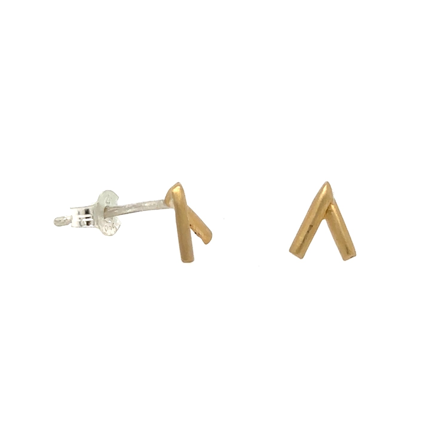 Brass Chevron Studs - Small