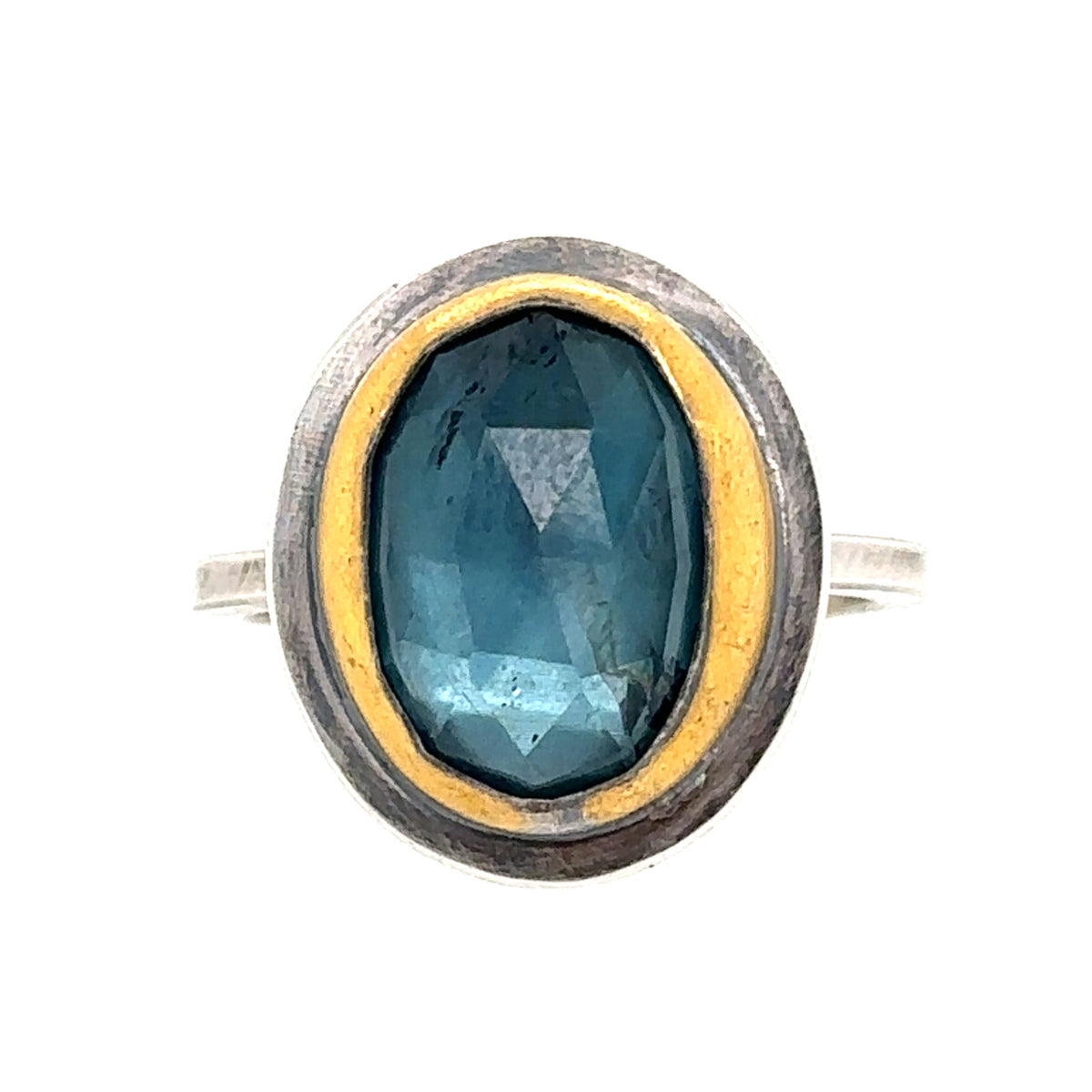 Smoky Blue Kyanite Keum-Boo Rim Ring