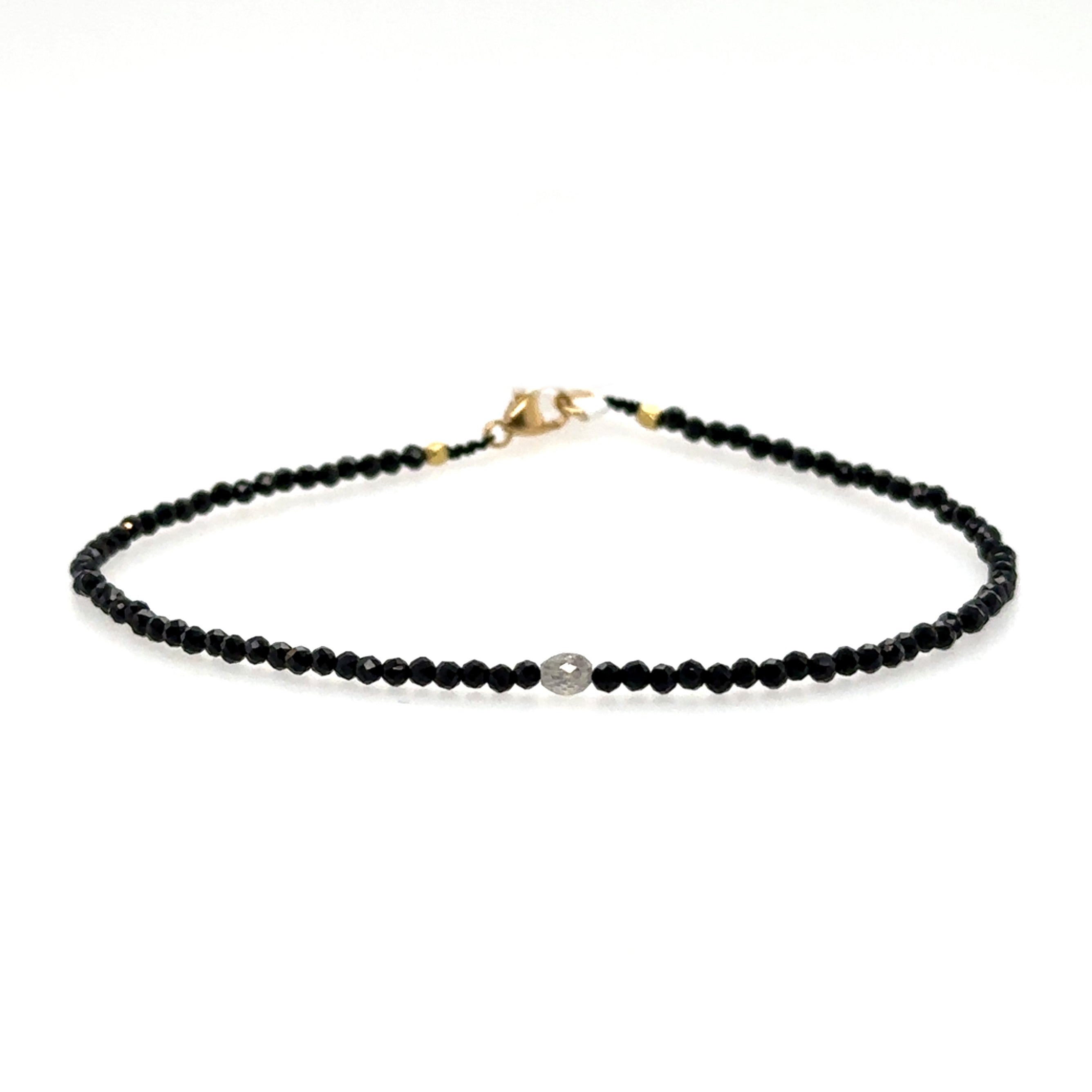 Spinel + Grey Diamond Strand Bracelet