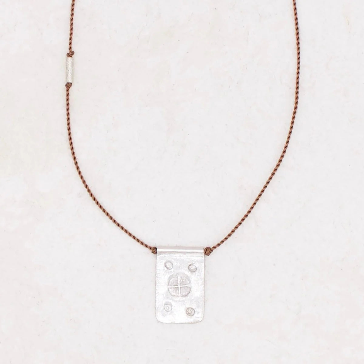 Silver Rectangle Talisman Necklace