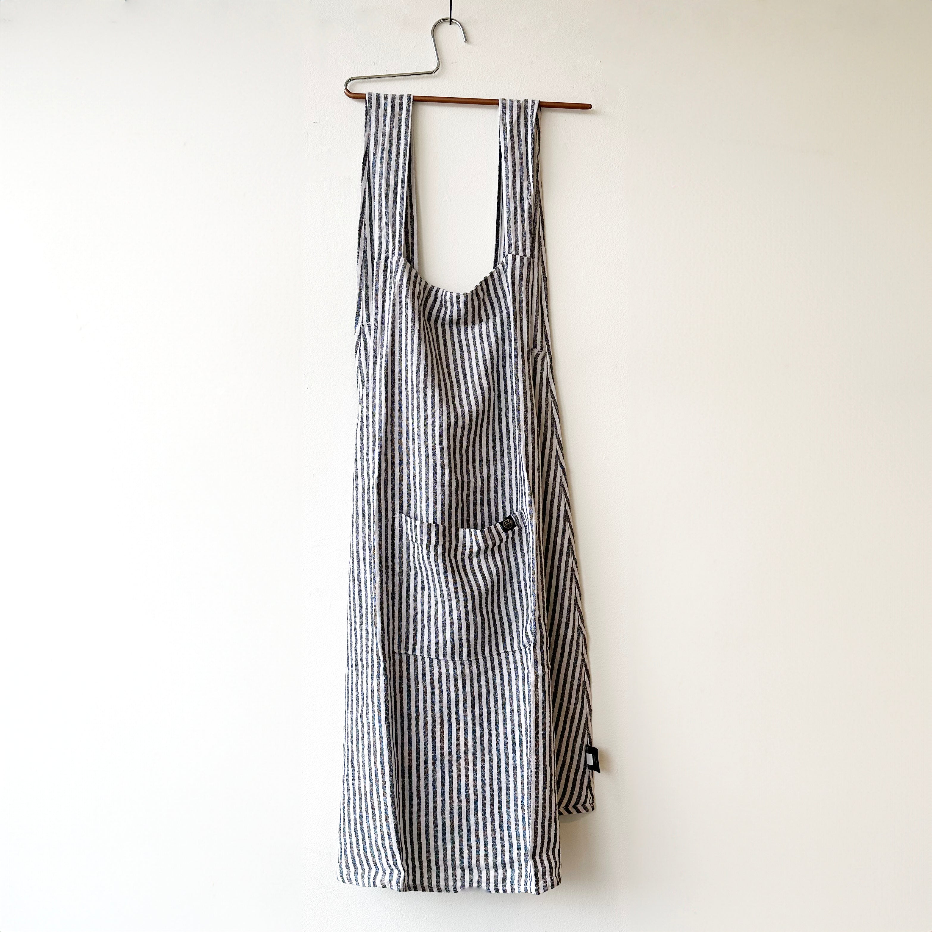 Haomy Pinafore Apron Black + White Stripe