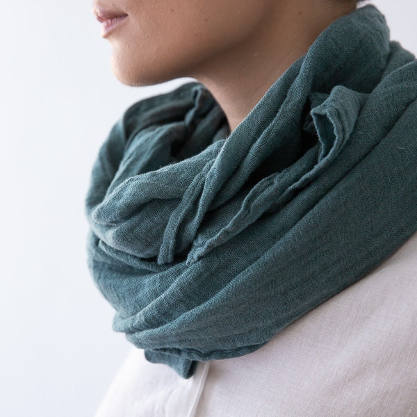 Linen Summer Scarf - Balsam Green