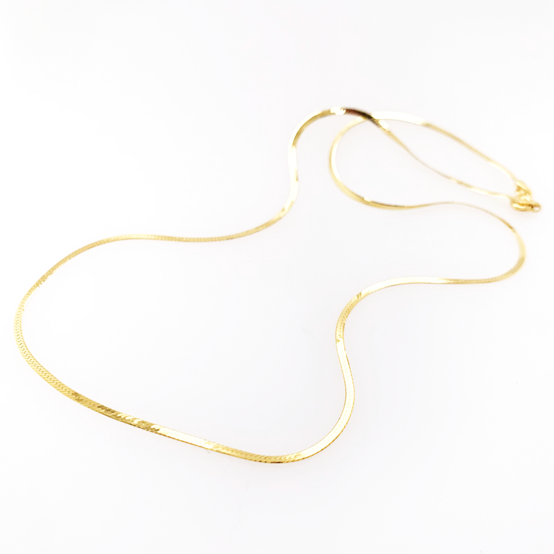 14k Thin Herringbone Chain Necklace