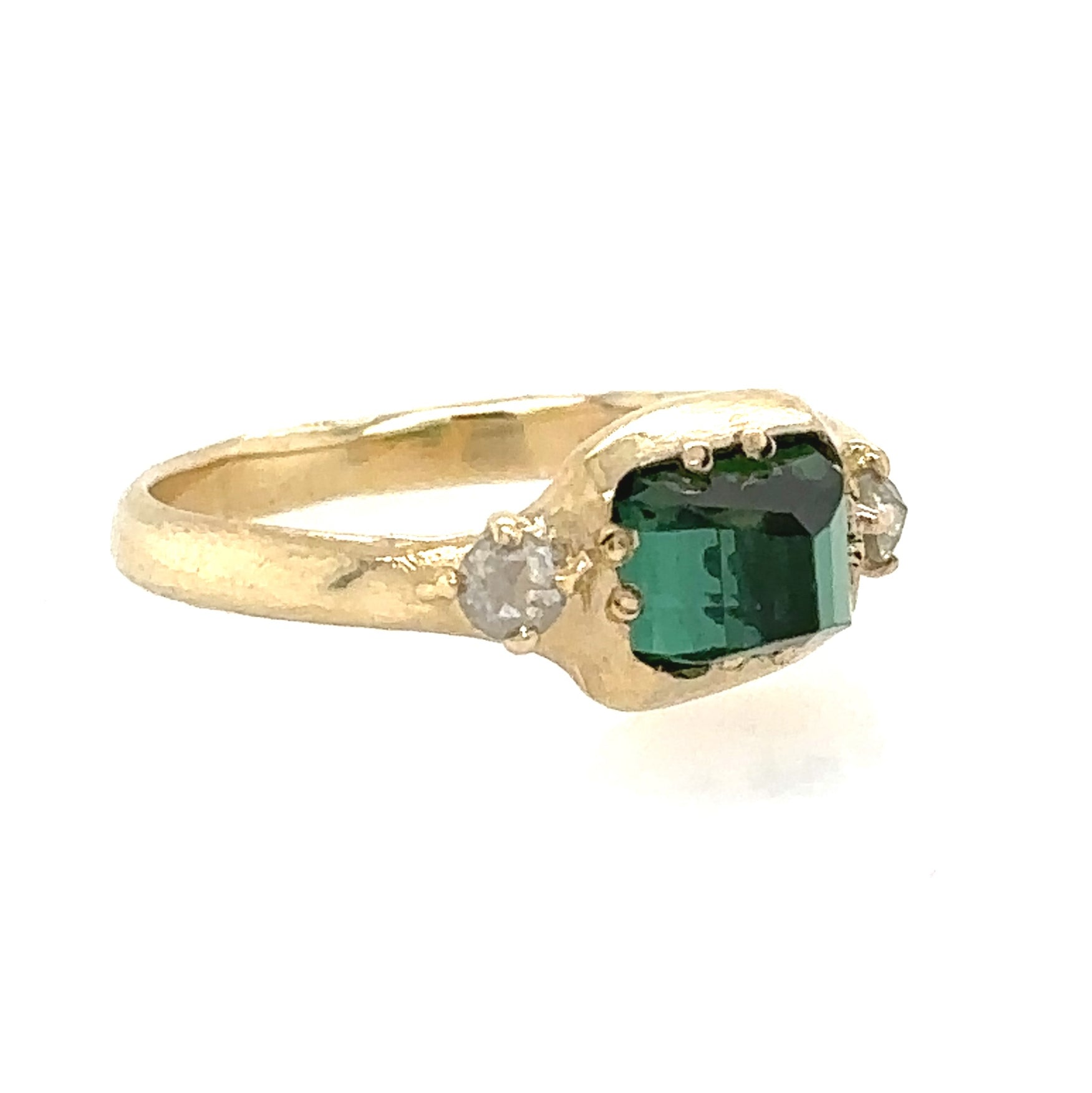 Green Tourmaline + Diamond Aperture Ring