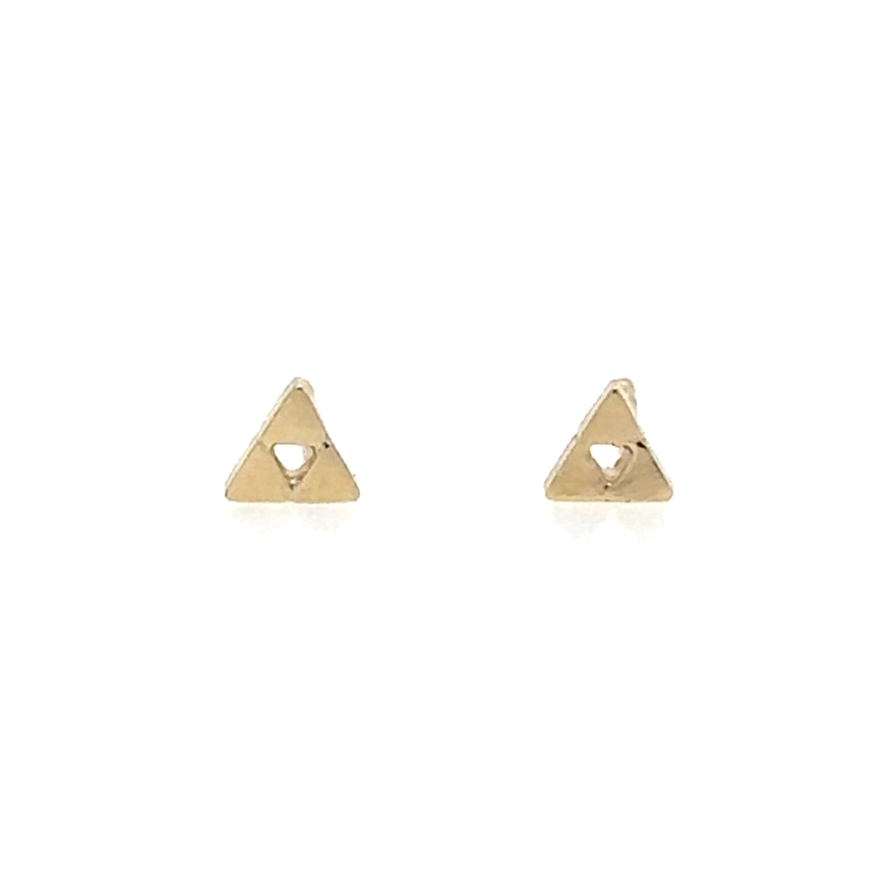 10k Tiny Trine Triangle Stud
