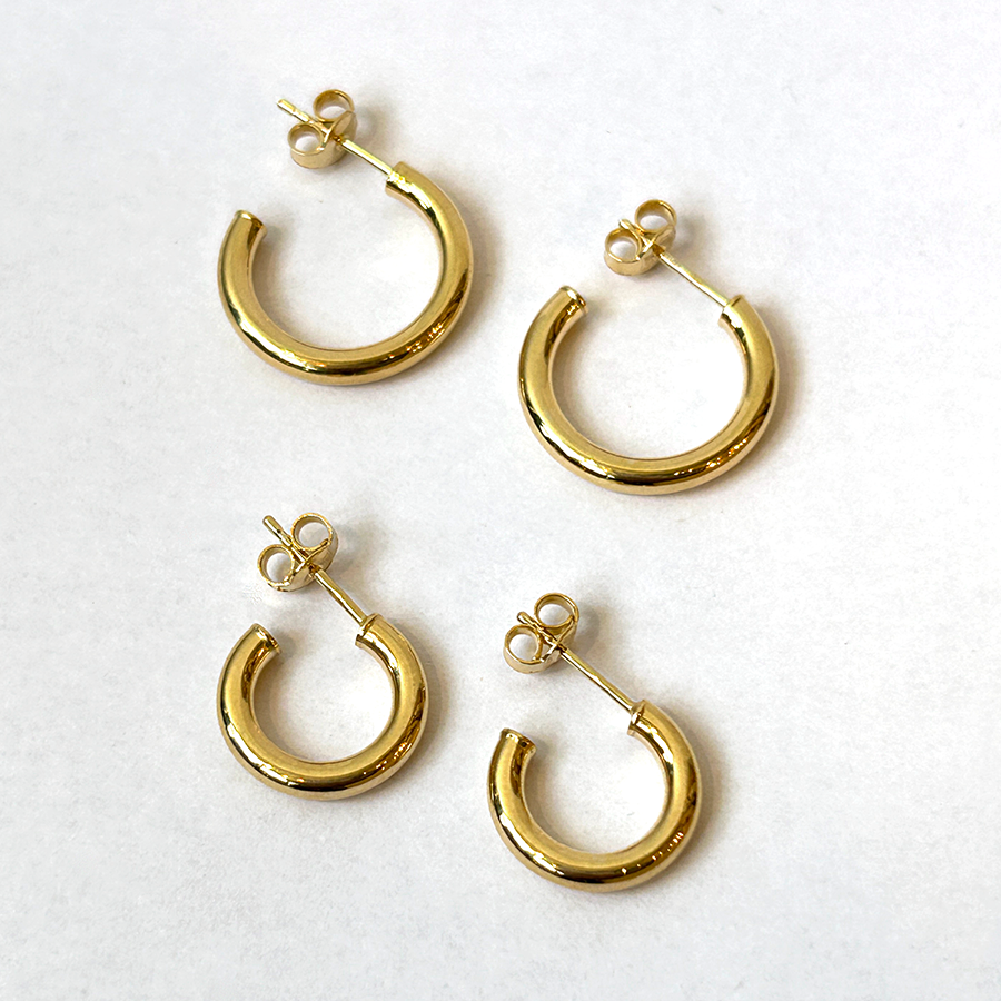 14k Tube Hoop with Post