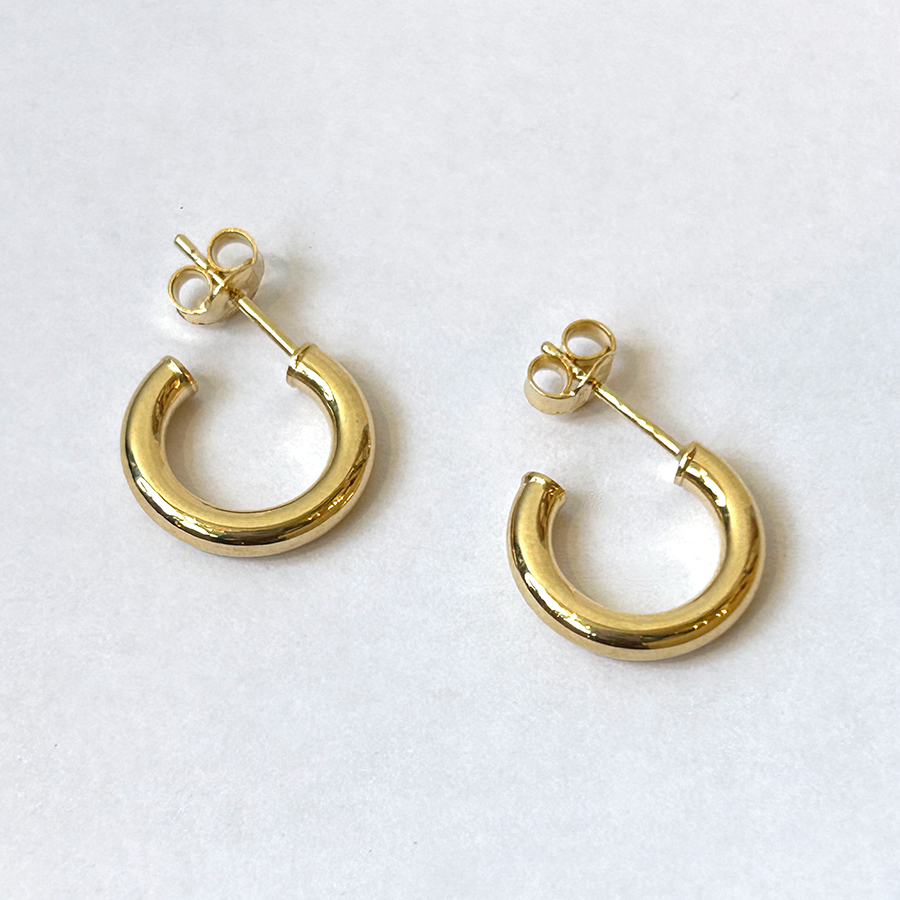 14k Tube Hoop with Post