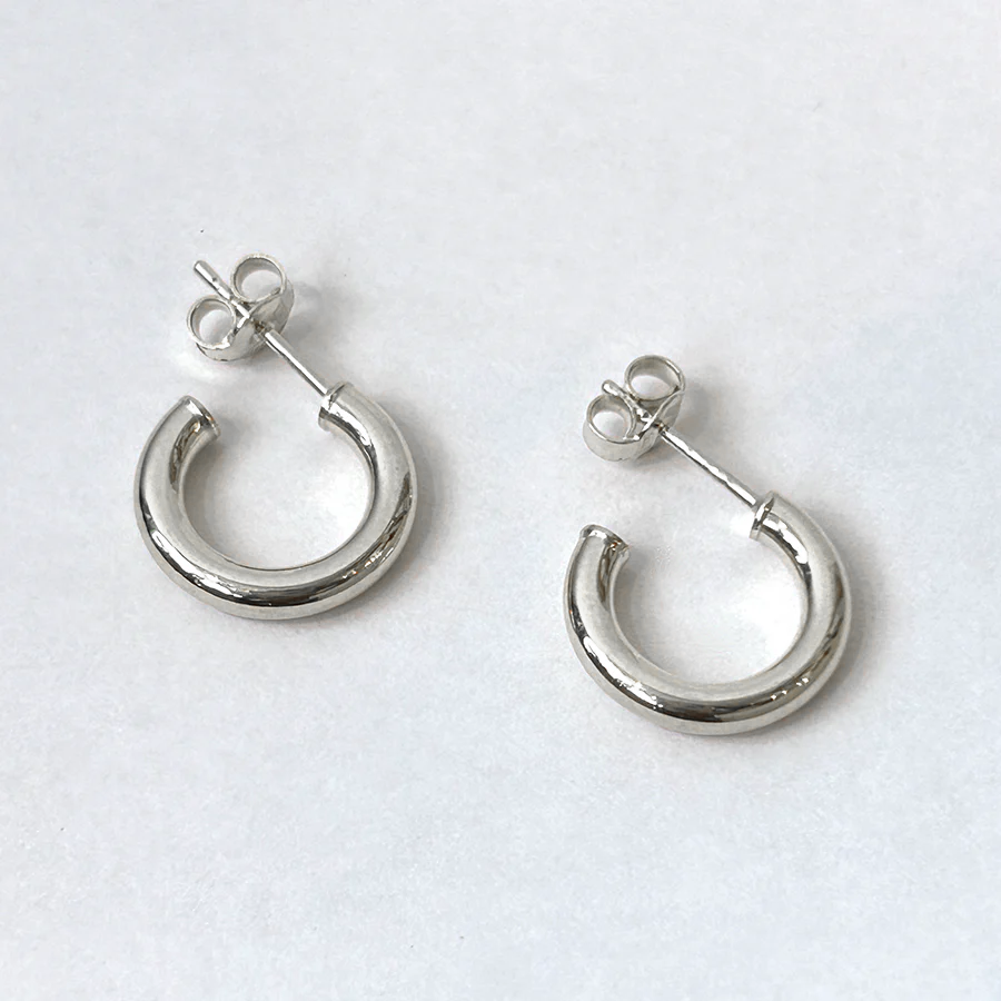 Sterling Silver Tube Hoop with Post