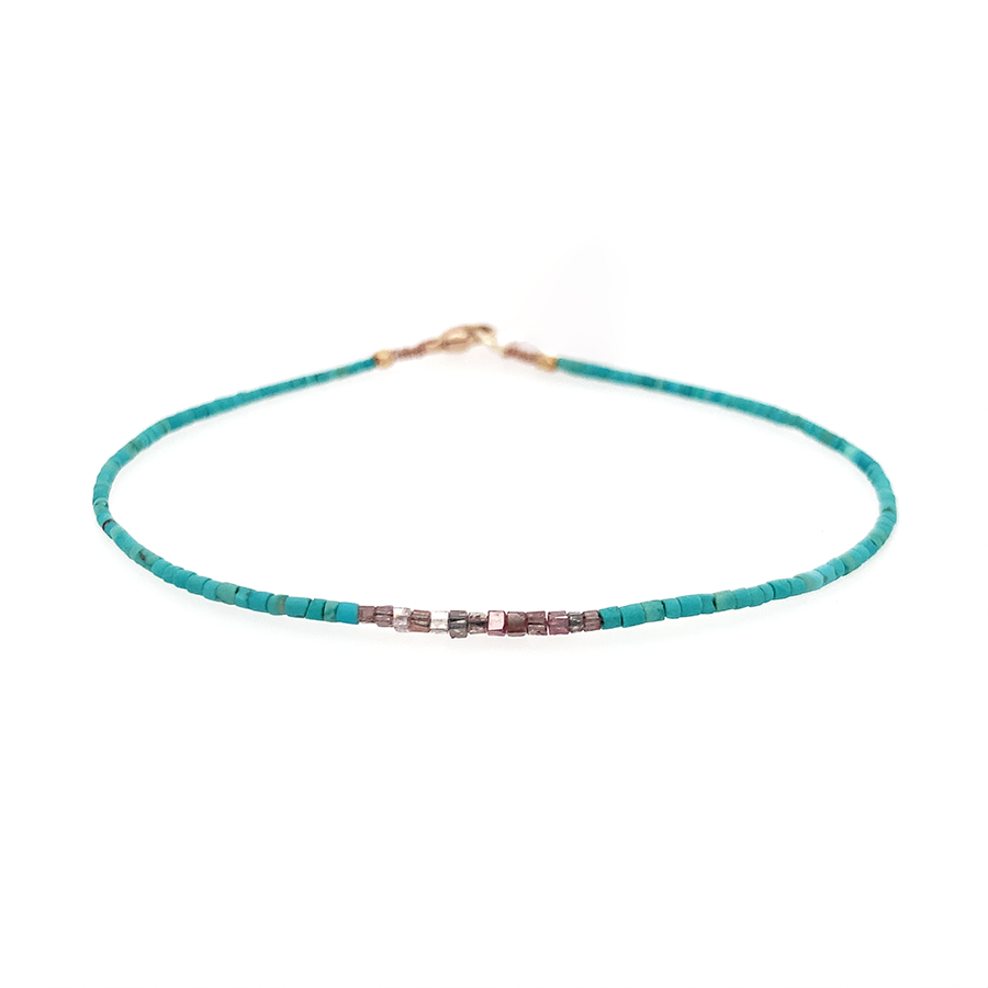 Turquoise + Cognac Diamond Strand Bracelet