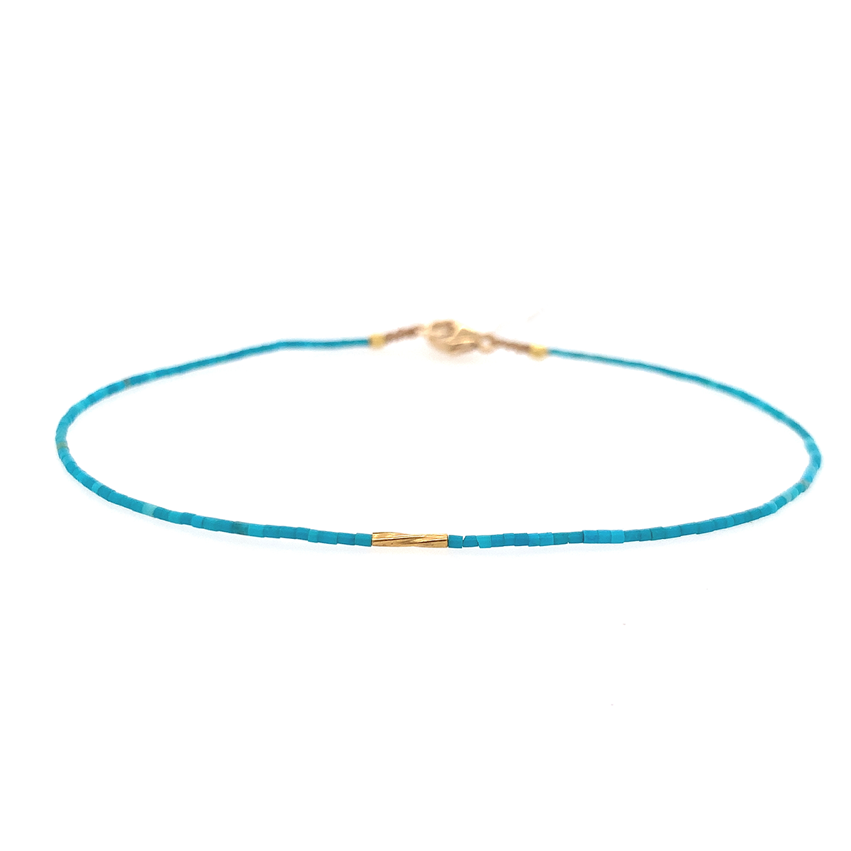 Heishi Turquoise + 22k Twist Strand Bracelet