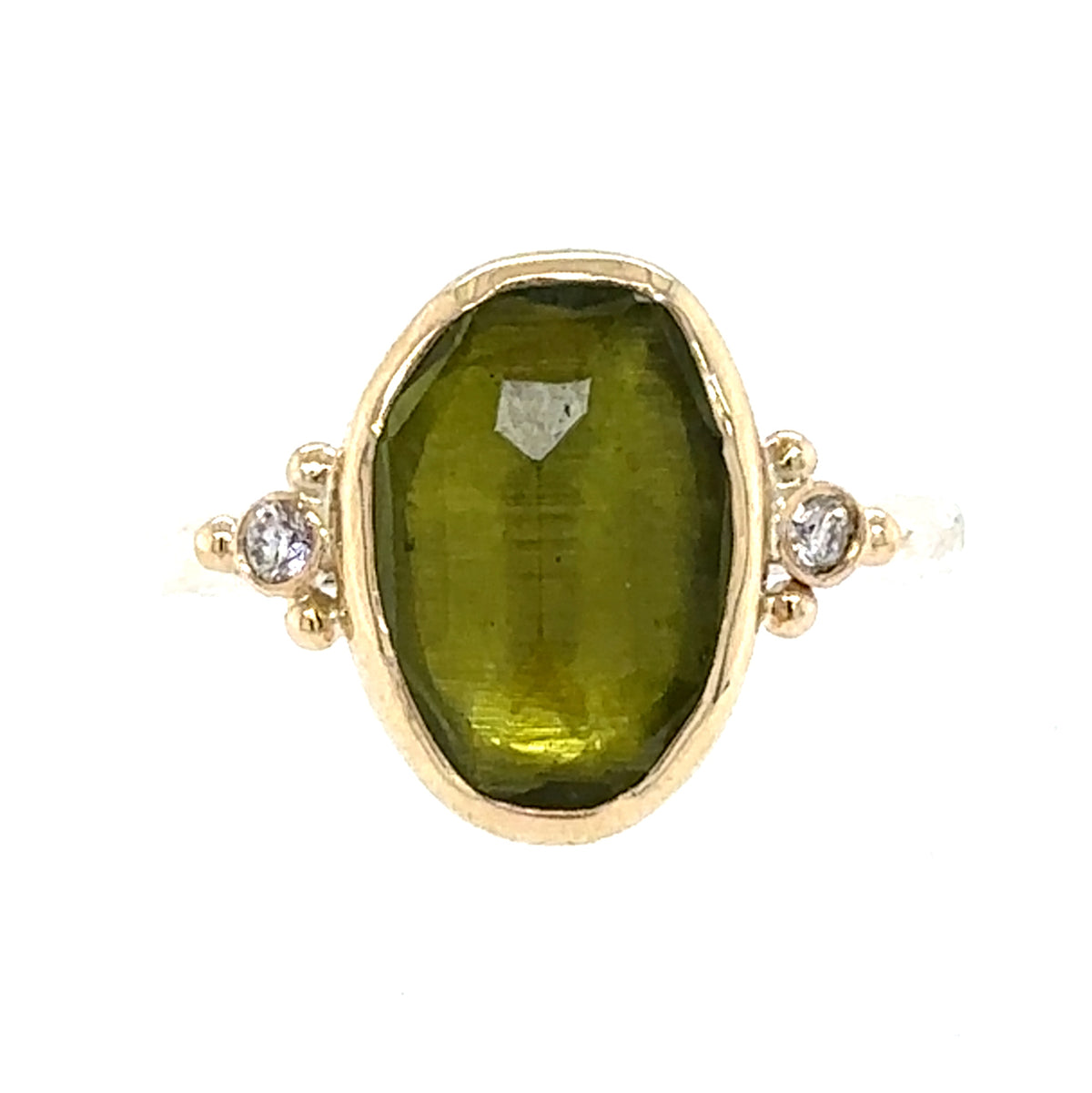 Talia Vessonite Ring with Diamonds