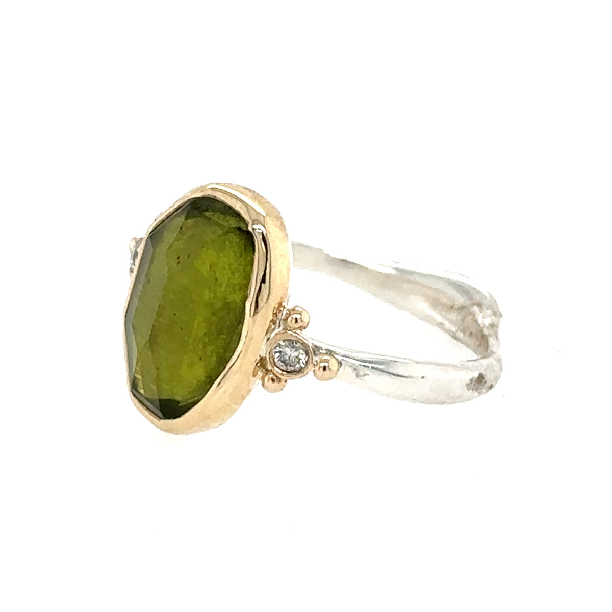 Talia Vessonite Ring with Diamonds