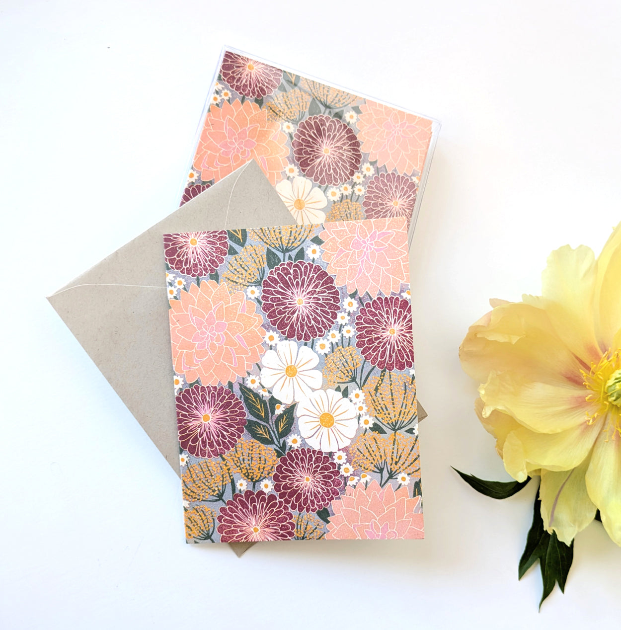 Katharine Watson Stationery Set - Dahlias and Cosmos