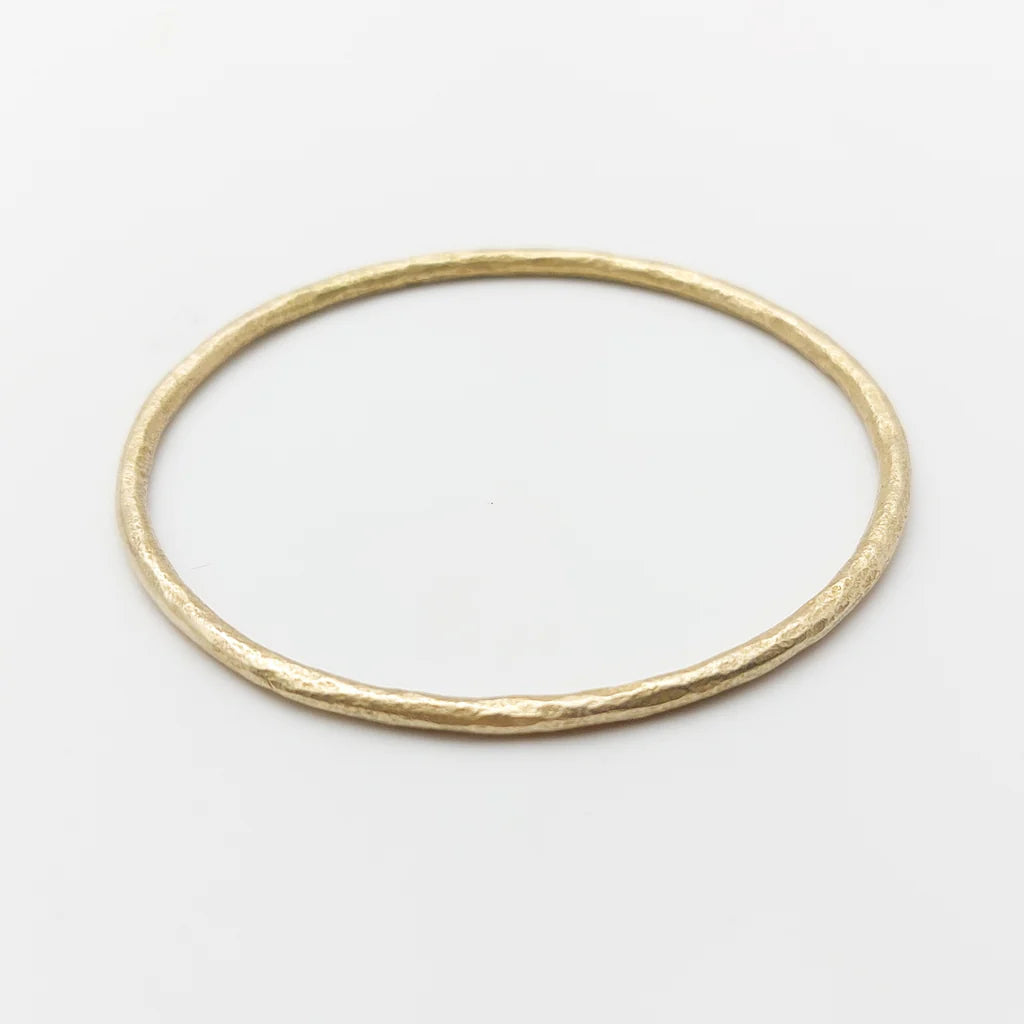 Weathered Brass Oval Bangle (Thin)
