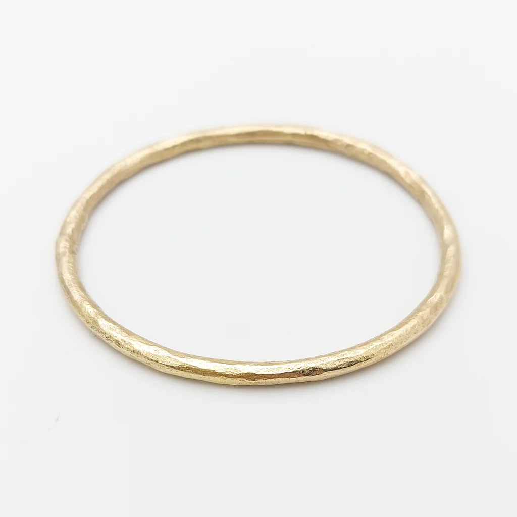Weathered Brass Oval Bangle (Thick)