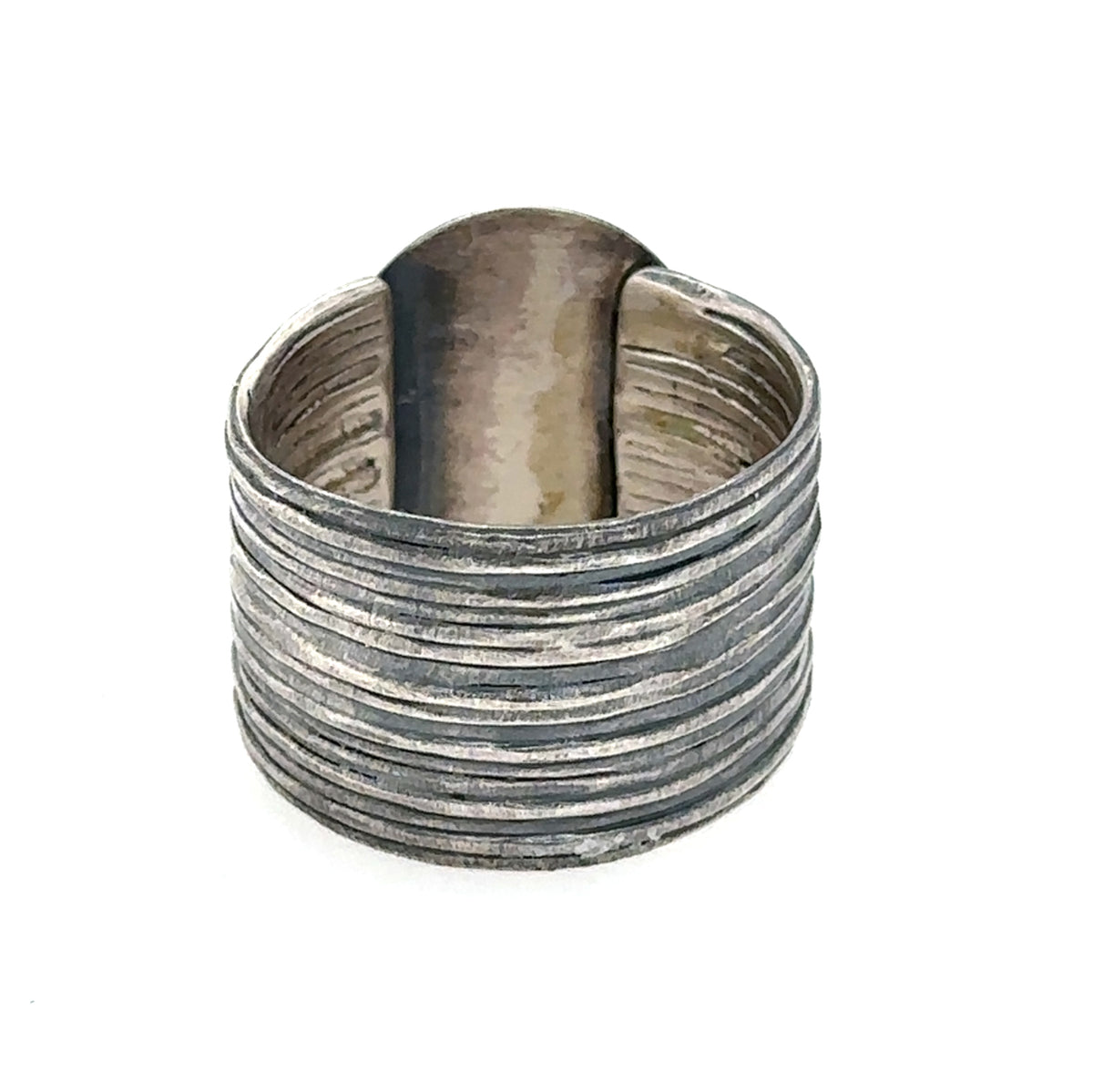 Labradorite on Wide Ribbed Adjustable Band