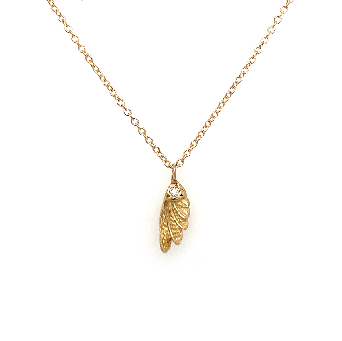 Small Angel Wing Diamond Necklace