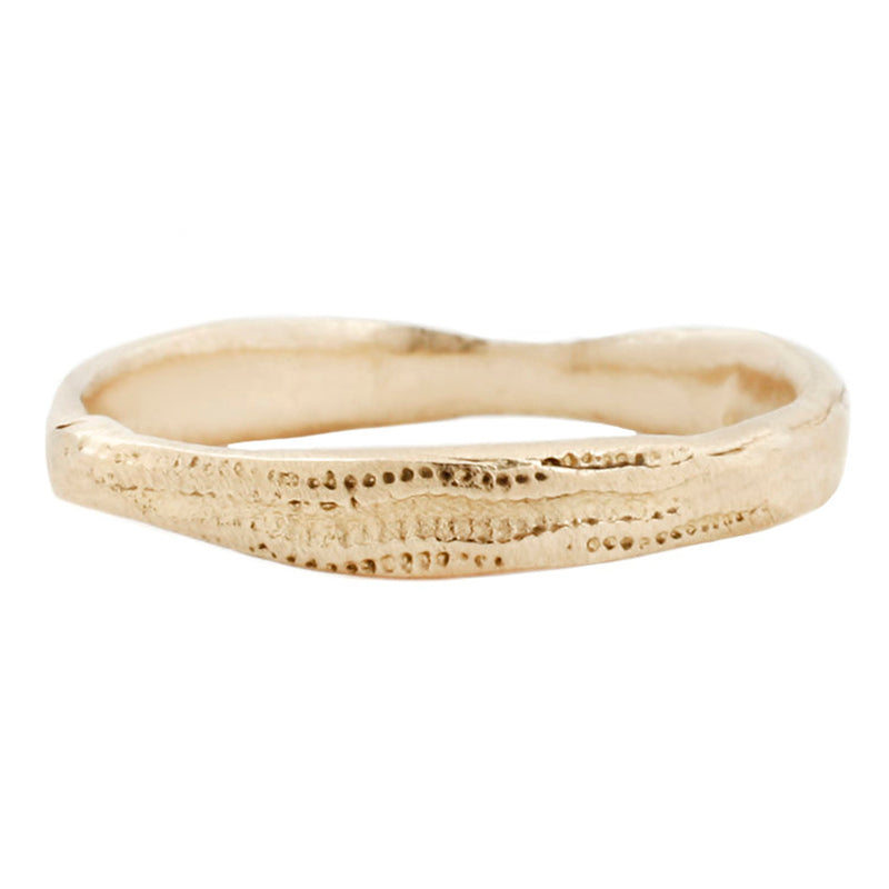 14K Yellow Gold Sea Urchin Stacking Ring