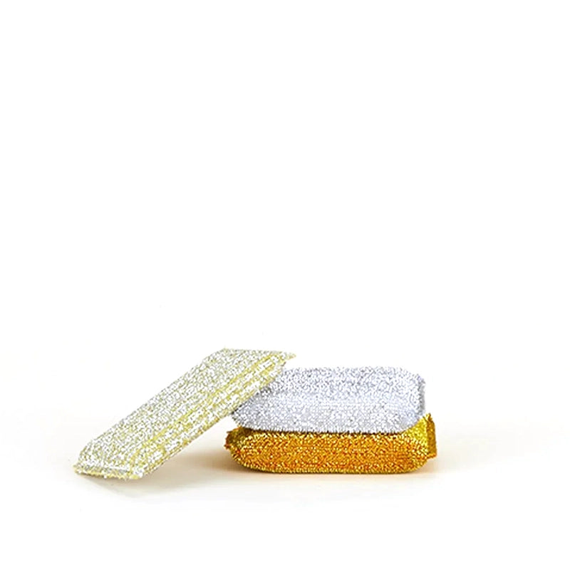 Lurex Metallic Sponge Trio - Silver + Gold