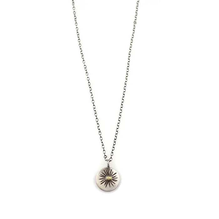 Tiny Rustic Sun Necklace