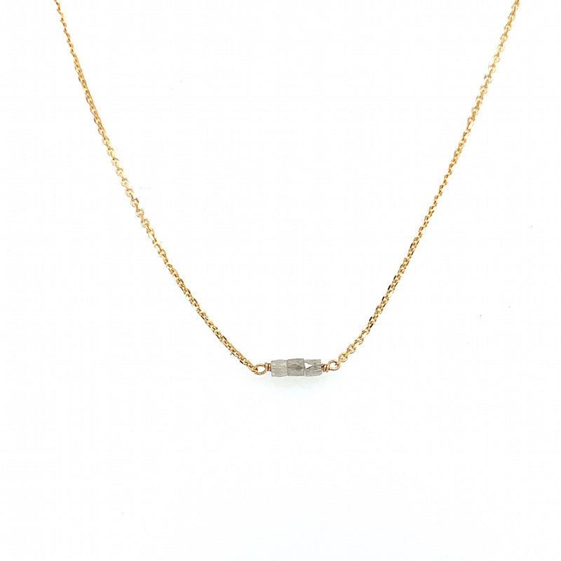 Slinky Grey Diamond Bead Necklace (18k Yellow)