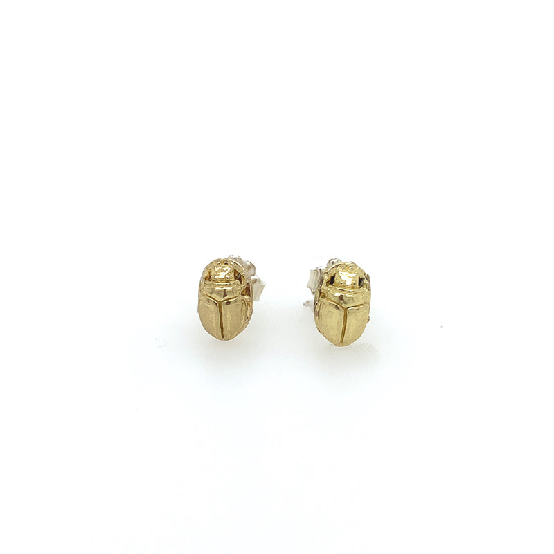 Brass Scarab Studs