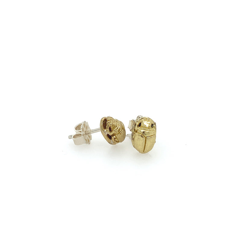 Brass Scarab Studs