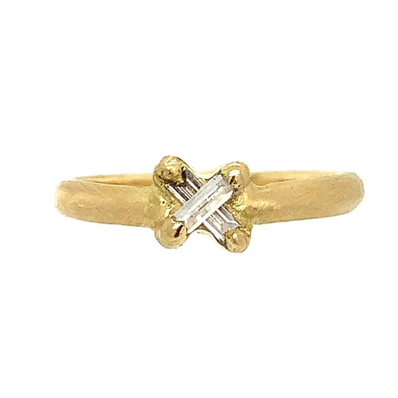 X Baguette Diamond Ring