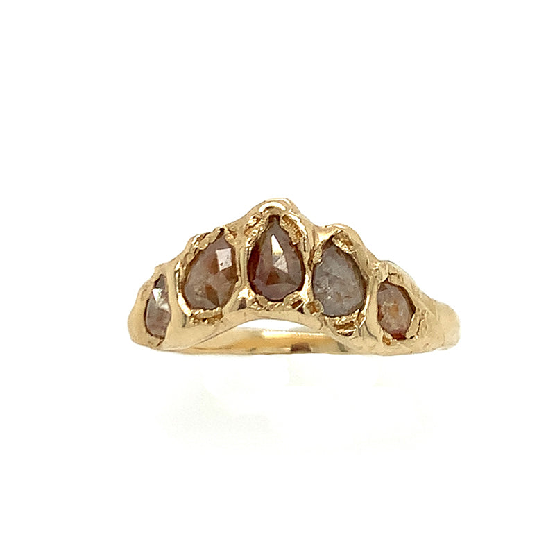OOAK Pear Crown Ring