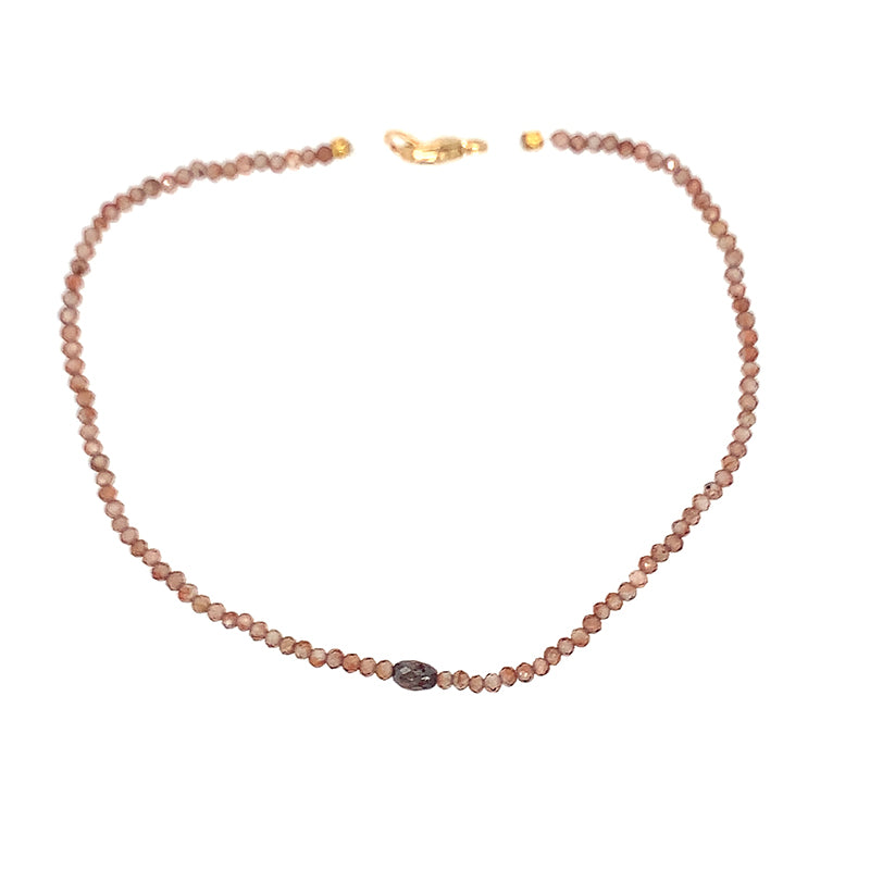 Pale Zircon + Rustic Diamond Bracelet