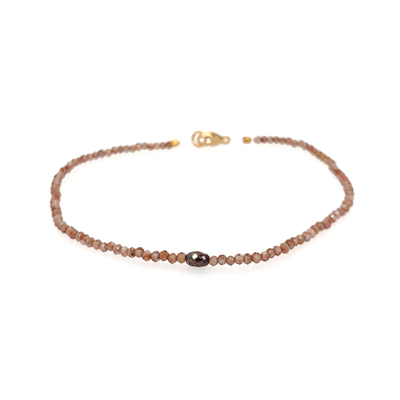 Pale Zircon + Rustic Diamond Bracelet
