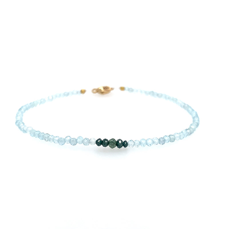 Topaz + Blue Diamond Beaded Bracelet