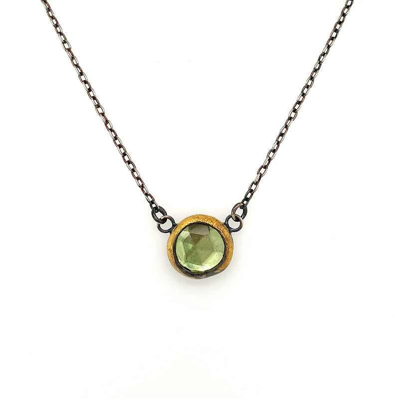 Peridot Fold Necklace (ox/24k)